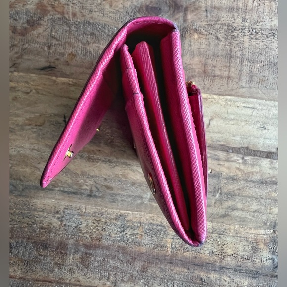 *EUC* AUTHENTIC Prada Raspberry Saffiano Leather Continental Long Wallet - Picture 10 of 11